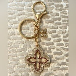 NEW Elegant Gold Keychain with Crystal Accents